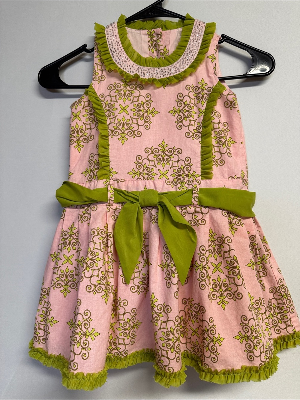 Trish Scully Child Pink & Green Dress Size 4T